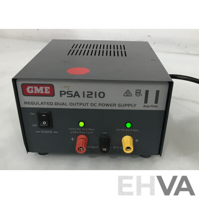 GME (PSA 1210) Regulated Dual Output DC Power Supply