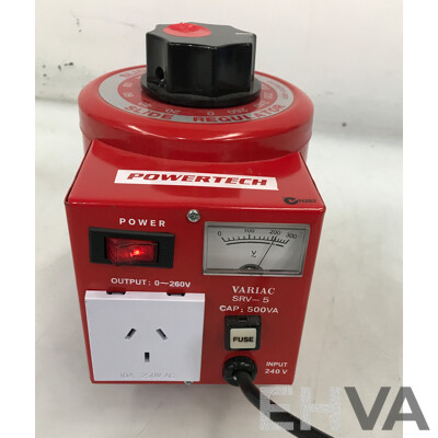 Powertech Variac SRV-5 Variable Laboratory Autotransformer