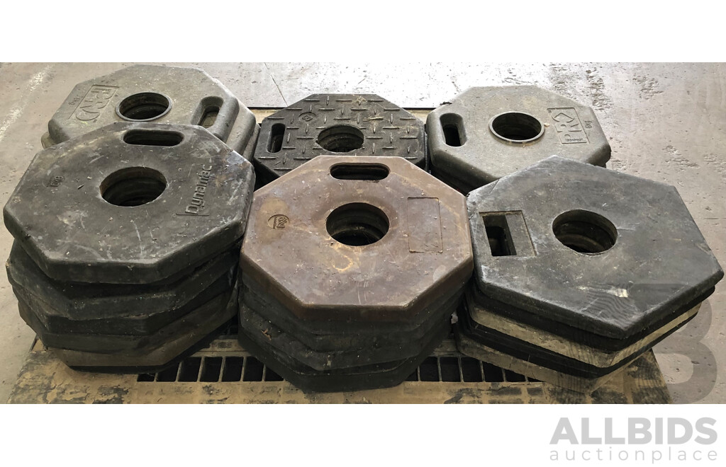 6kg and 8kg Ocatagonal Bollard Base Weights - Lot of 28