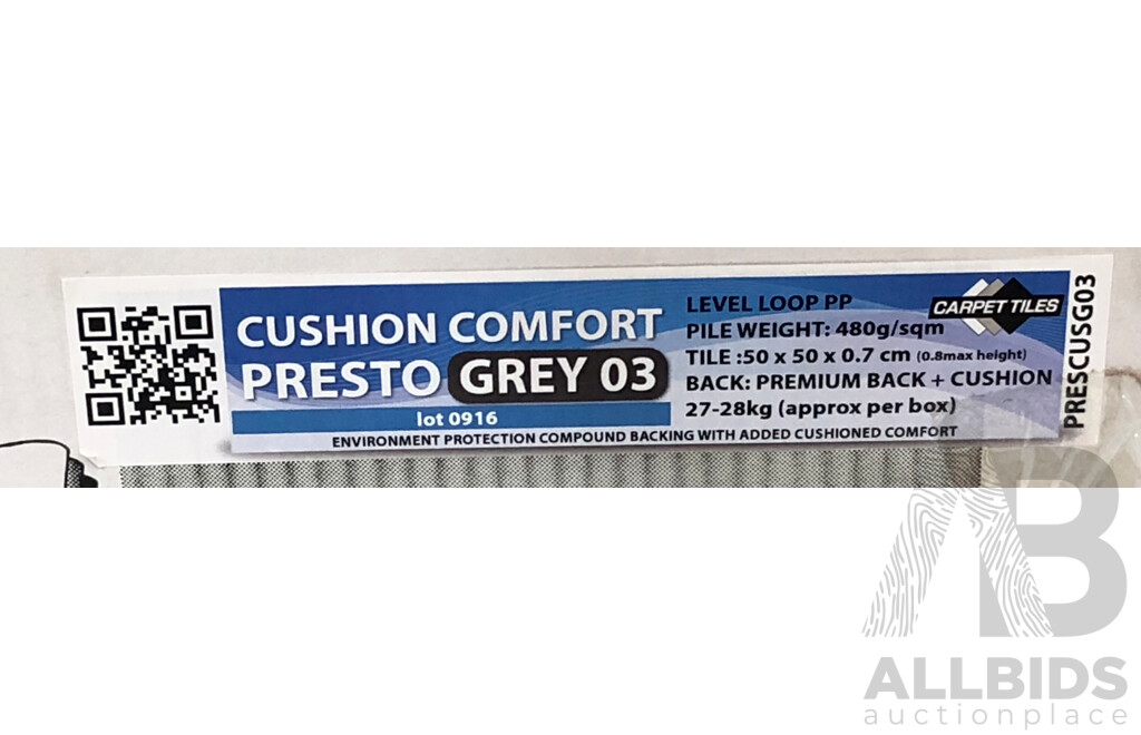 Carpet Factory 500mm Square Commercial Carpet Tiles - 9 Square Meters - New