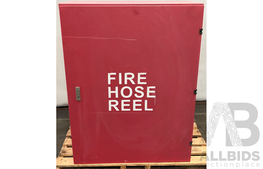 FlameStop Fire Hose with Reel, Plumbing and Cabinet