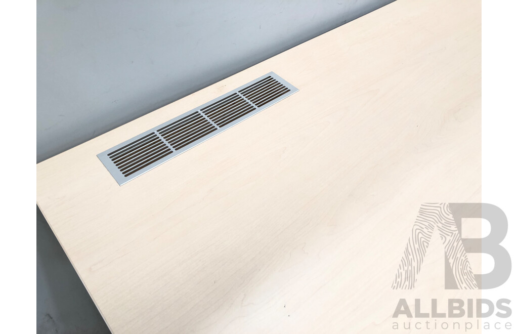 Custom Built Beech Veneer Credenza with Bar Fridge Cavity