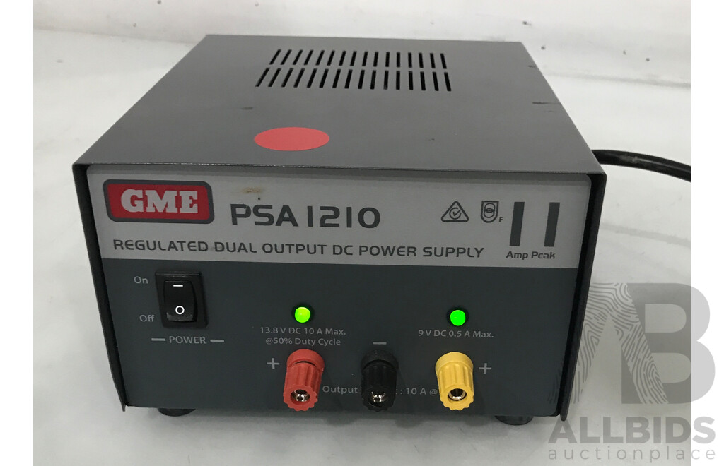 GME (PSA 1210) Regulated Dual Output DC Power Supply