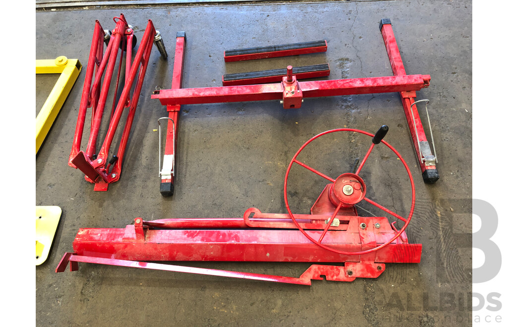 Selection of Drywall Panel Lifter Components and Fabricated Steel Frames