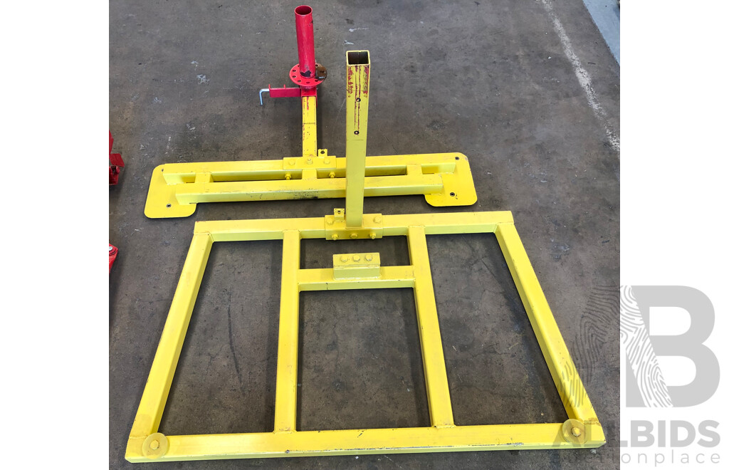 Selection of Drywall Panel Lifter Components and Fabricated Steel Frames