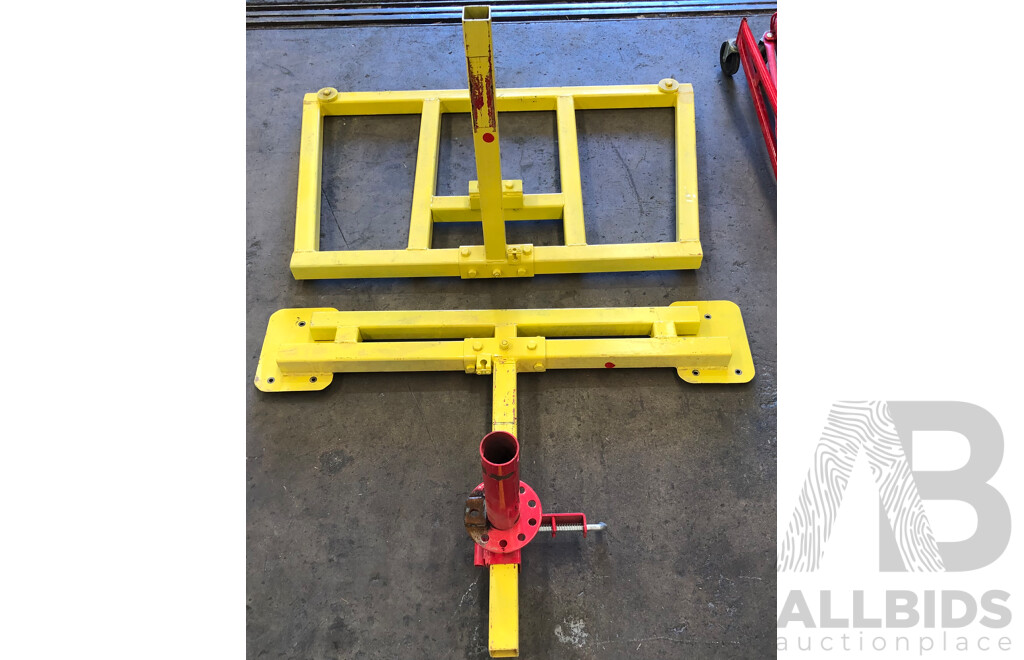 Selection of Drywall Panel Lifter Components and Fabricated Steel Frames