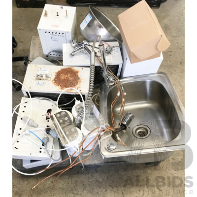 Lot of Assorted Laundry Basins/Bowls, Water Filtration Systems, Chillers, and More