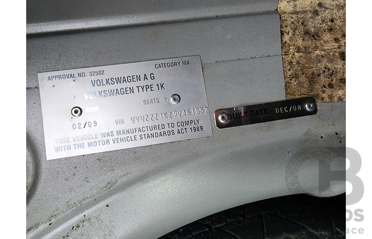 2/2009 Volkswagen Golf 2.0 TDI 1K MY09 5d Hatchback Silver 2.0L