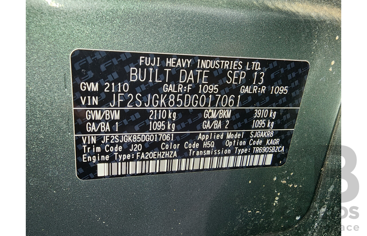 10/2013 Subaru Forester 2.0 XT Premium MY13 4d Wagon Green 2.0L