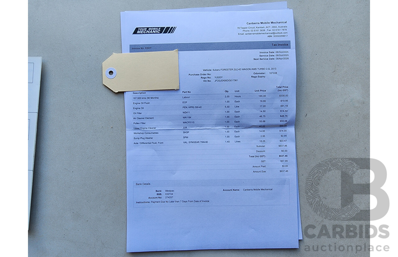 10/2013 Subaru Forester 2.0 XT Premium MY13 4d Wagon Green 2.0L