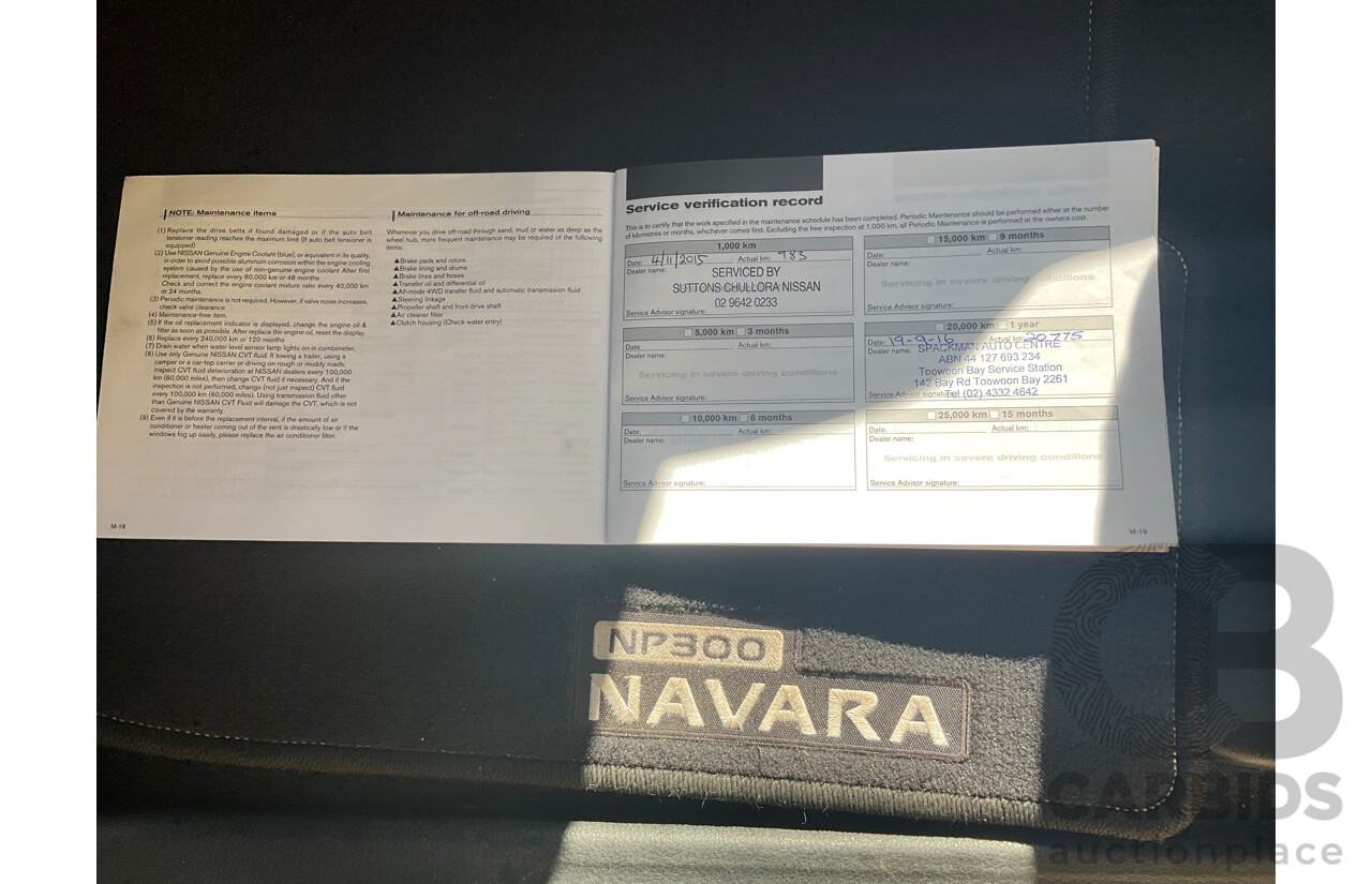 9/2015 Nissan Navara ST-X NP300 D23 (4x4 )Dual Cab Utility White Turbo Diesel 2.3L