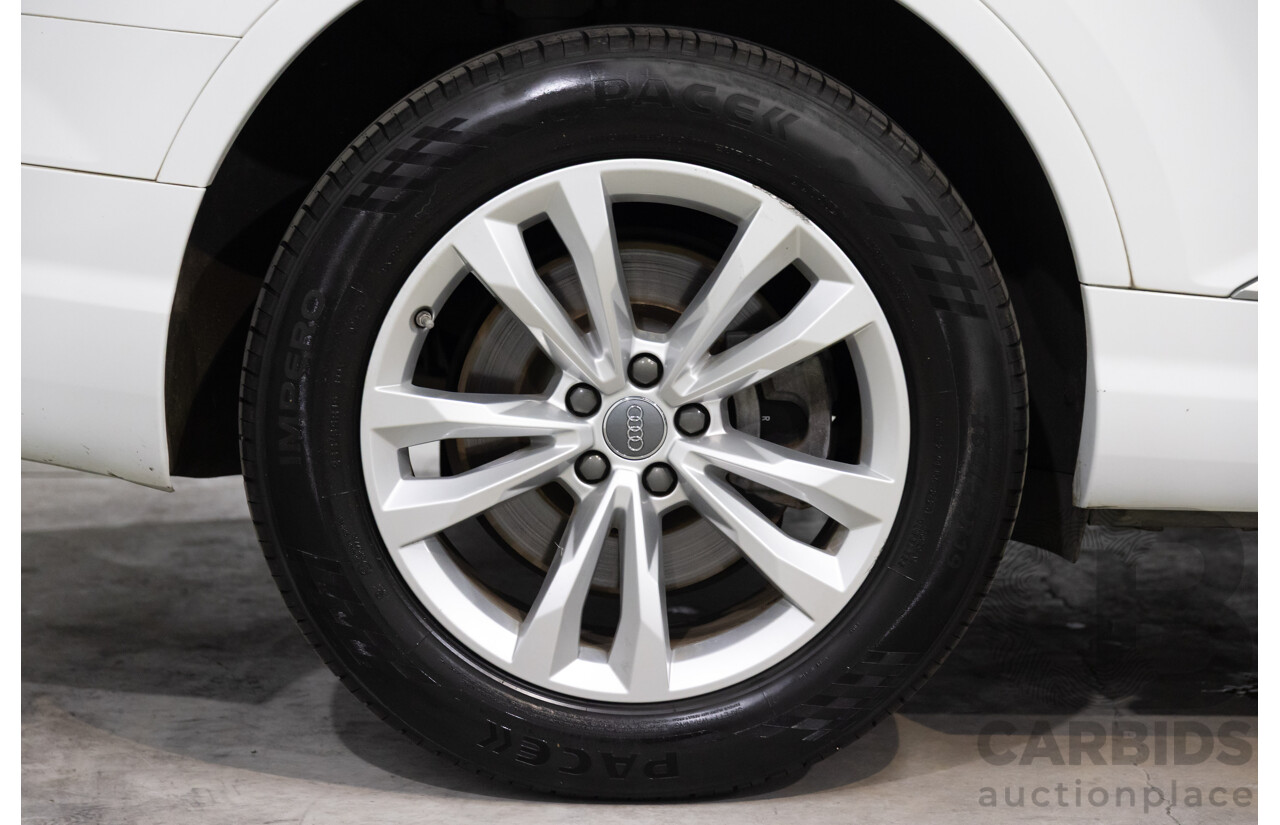 12/2017 Audi Q7 3.0 TDI Quattro (200 kW AWD) 4M MY18 4d Wagon Glacier White Metallic Turbo Diesel V6 3.0L