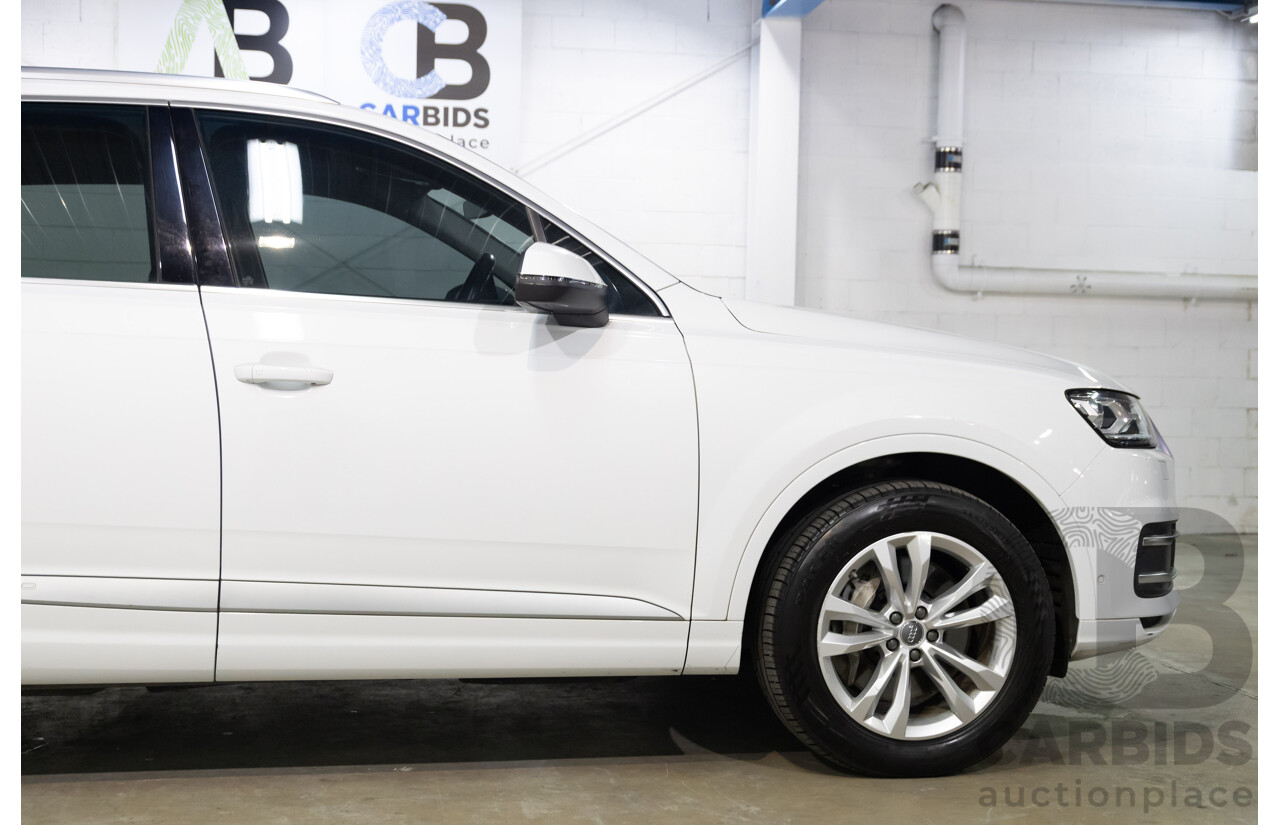 12/2017 Audi Q7 3.0 TDI Quattro (200 kW AWD) 4M MY18 4d Wagon Glacier White Metallic Turbo Diesel V6 3.0L