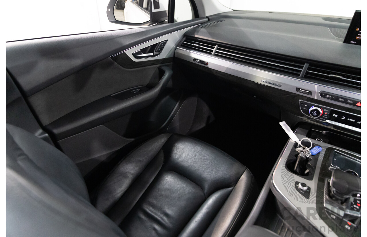 12/2017 Audi Q7 3.0 TDI Quattro (200 kW AWD) 4M MY18 4d Wagon Glacier White Metallic Turbo Diesel V6 3.0L