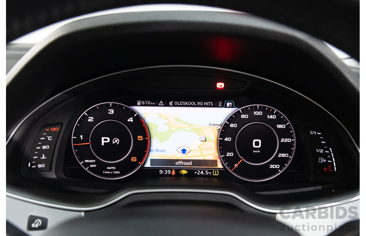 12/2017 Audi Q7 3.0 TDI Quattro (200 kW AWD) 4M MY18 4d Wagon Glacier White Metallic Turbo Diesel V6 3.0L