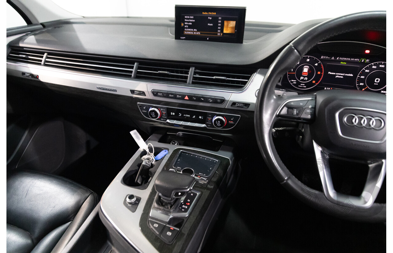 12/2017 Audi Q7 3.0 TDI Quattro (200 kW AWD) 4M MY18 4d Wagon Glacier White Metallic Turbo Diesel V6 3.0L