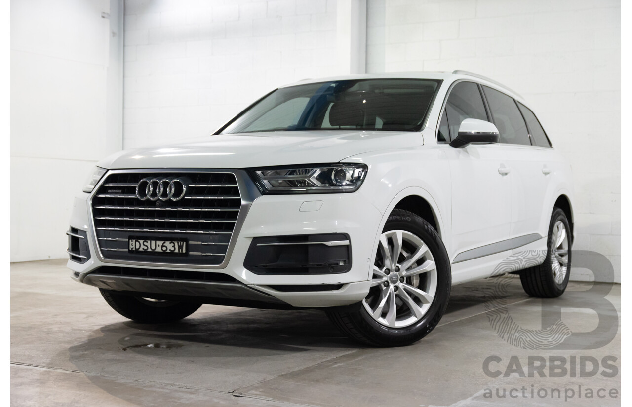 12/2017 Audi Q7 3.0 TDI Quattro (200 kW AWD) 4M MY18 4d Wagon Glacier White Metallic Turbo Diesel V6 3.0L