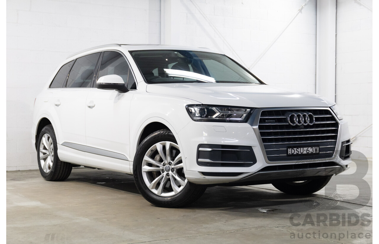 12/2017 Audi Q7 3.0 TDI Quattro (200 kW AWD) 4M MY18 4d Wagon Glacier White Metallic Turbo Diesel V6 3.0L