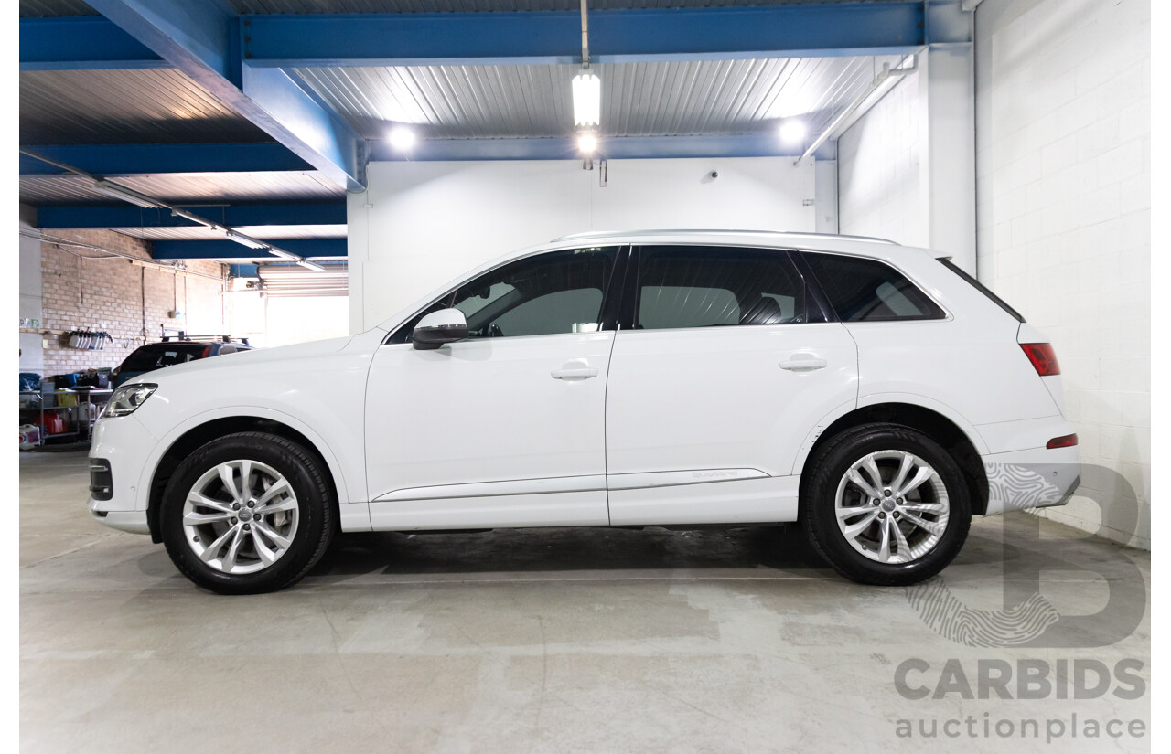 12/2017 Audi Q7 3.0 TDI Quattro (200 kW AWD) 4M MY18 4d Wagon Glacier White Metallic Turbo Diesel V6 3.0L