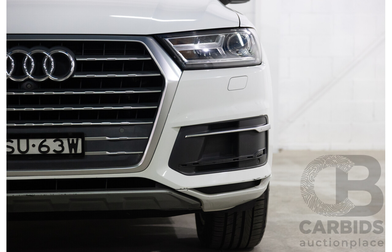 12/2017 Audi Q7 3.0 TDI Quattro (200 kW AWD) 4M MY18 4d Wagon Glacier White Metallic Turbo Diesel V6 3.0L
