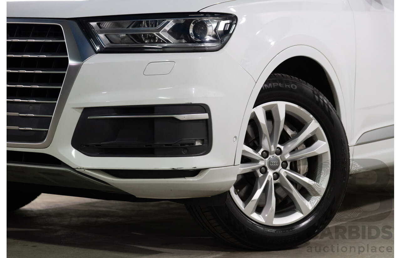 12/2017 Audi Q7 3.0 TDI Quattro (200 kW AWD) 4M MY18 4d Wagon Glacier White Metallic Turbo Diesel V6 3.0L