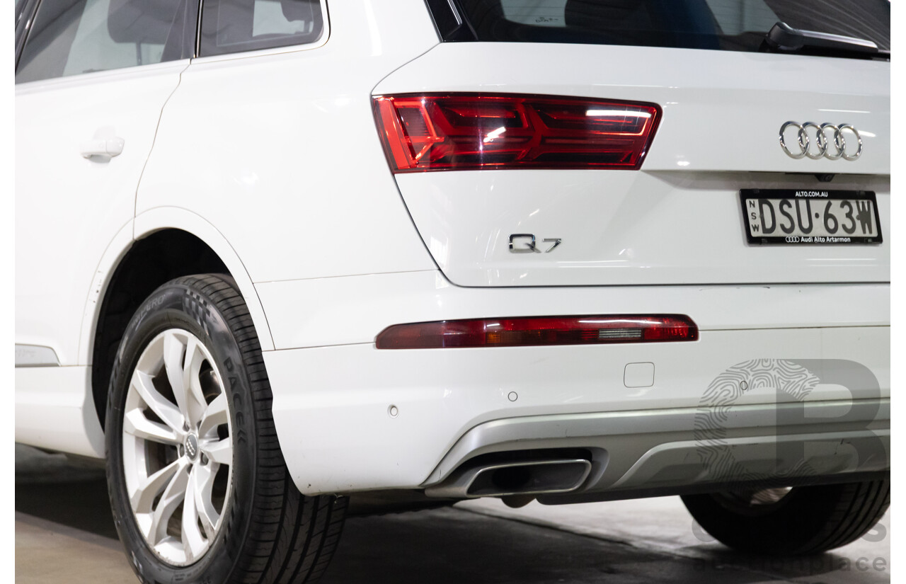 12/2017 Audi Q7 3.0 TDI Quattro (200 kW AWD) 4M MY18 4d Wagon Glacier White Metallic Turbo Diesel V6 3.0L