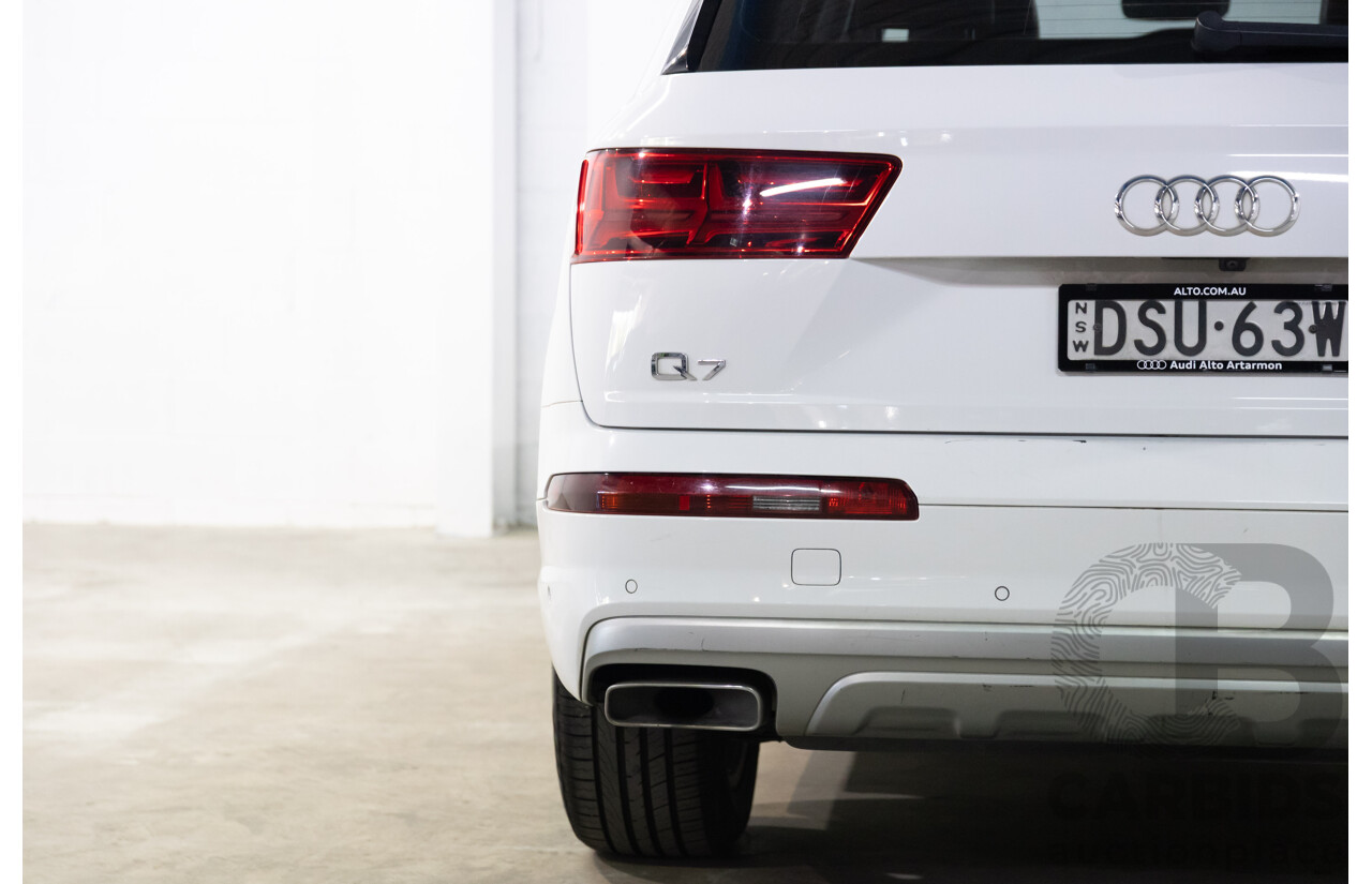 12/2017 Audi Q7 3.0 TDI Quattro (200 kW AWD) 4M MY18 4d Wagon Glacier White Metallic Turbo Diesel V6 3.0L