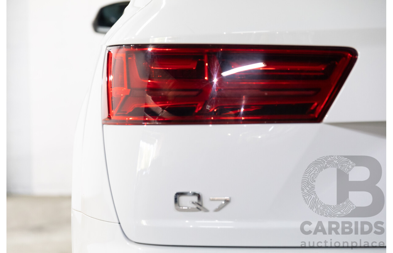 12/2017 Audi Q7 3.0 TDI Quattro (200 kW AWD) 4M MY18 4d Wagon Glacier White Metallic Turbo Diesel V6 3.0L