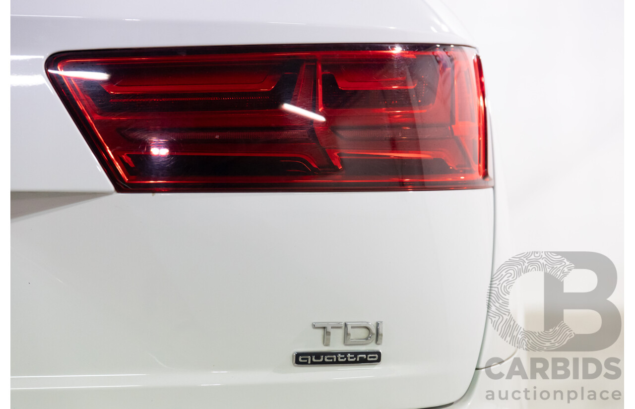 12/2017 Audi Q7 3.0 TDI Quattro (200 kW AWD) 4M MY18 4d Wagon Glacier White Metallic Turbo Diesel V6 3.0L