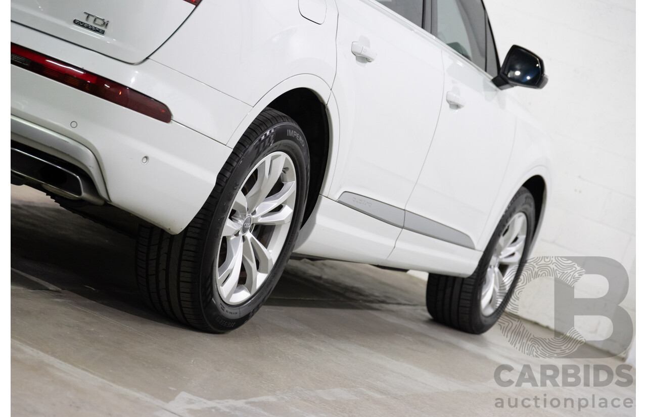 12/2017 Audi Q7 3.0 TDI Quattro (200 kW AWD) 4M MY18 4d Wagon Glacier White Metallic Turbo Diesel V6 3.0L