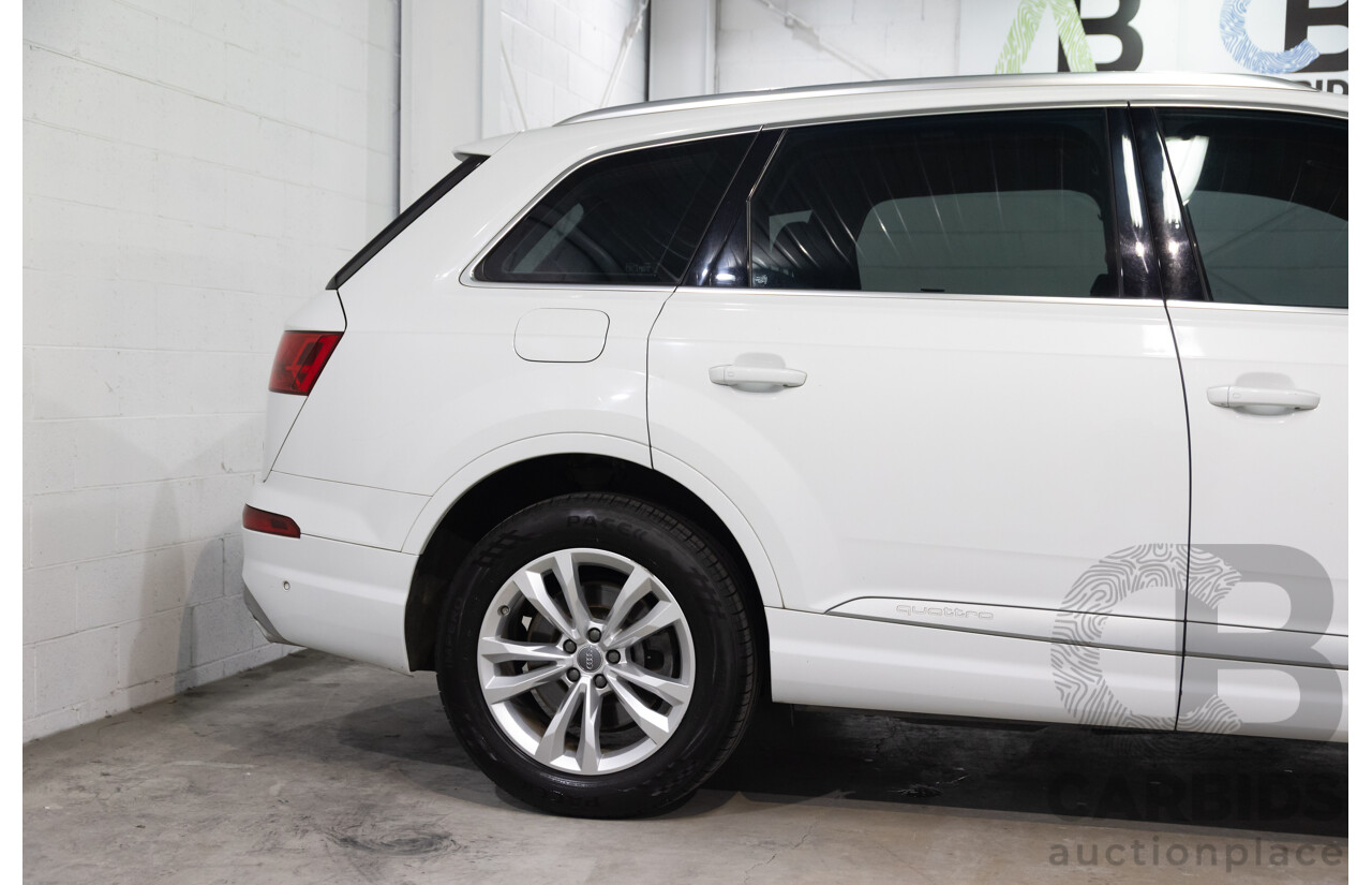 12/2017 Audi Q7 3.0 TDI Quattro (200 kW AWD) 4M MY18 4d Wagon Glacier White Metallic Turbo Diesel V6 3.0L