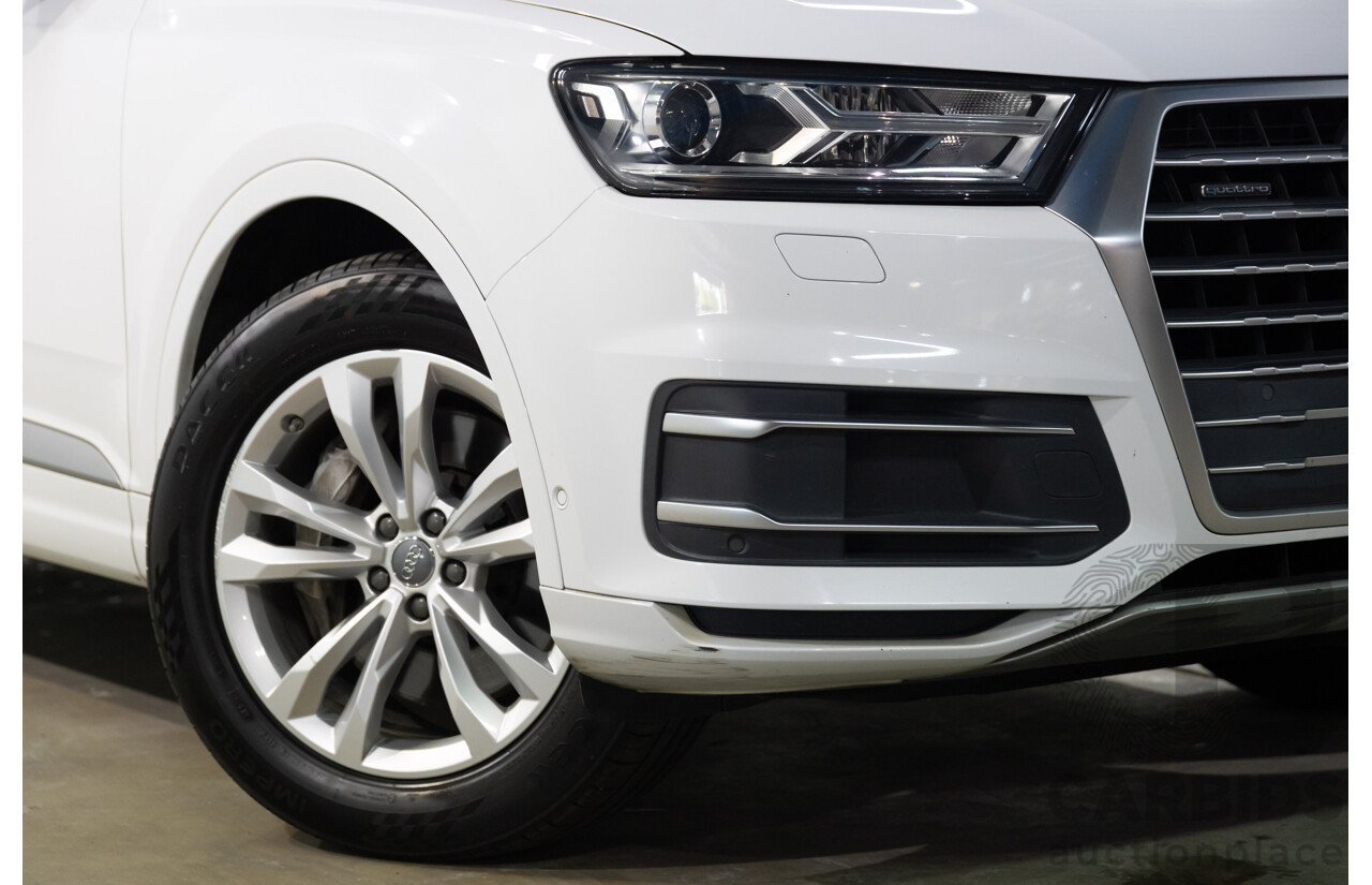 12/2017 Audi Q7 3.0 TDI Quattro (200 kW AWD) 4M MY18 4d Wagon Glacier White Metallic Turbo Diesel V6 3.0L