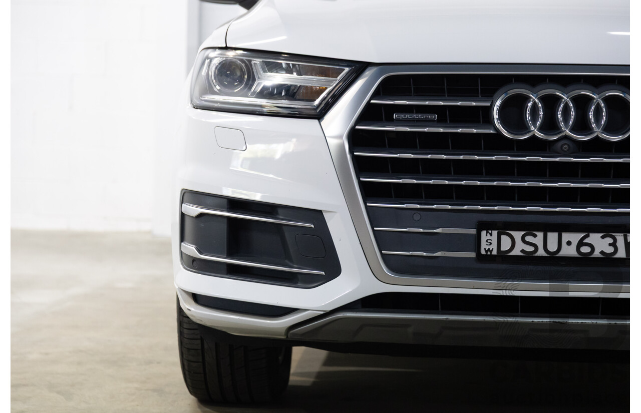 12/2017 Audi Q7 3.0 TDI Quattro (200 kW AWD) 4M MY18 4d Wagon Glacier White Metallic Turbo Diesel V6 3.0L