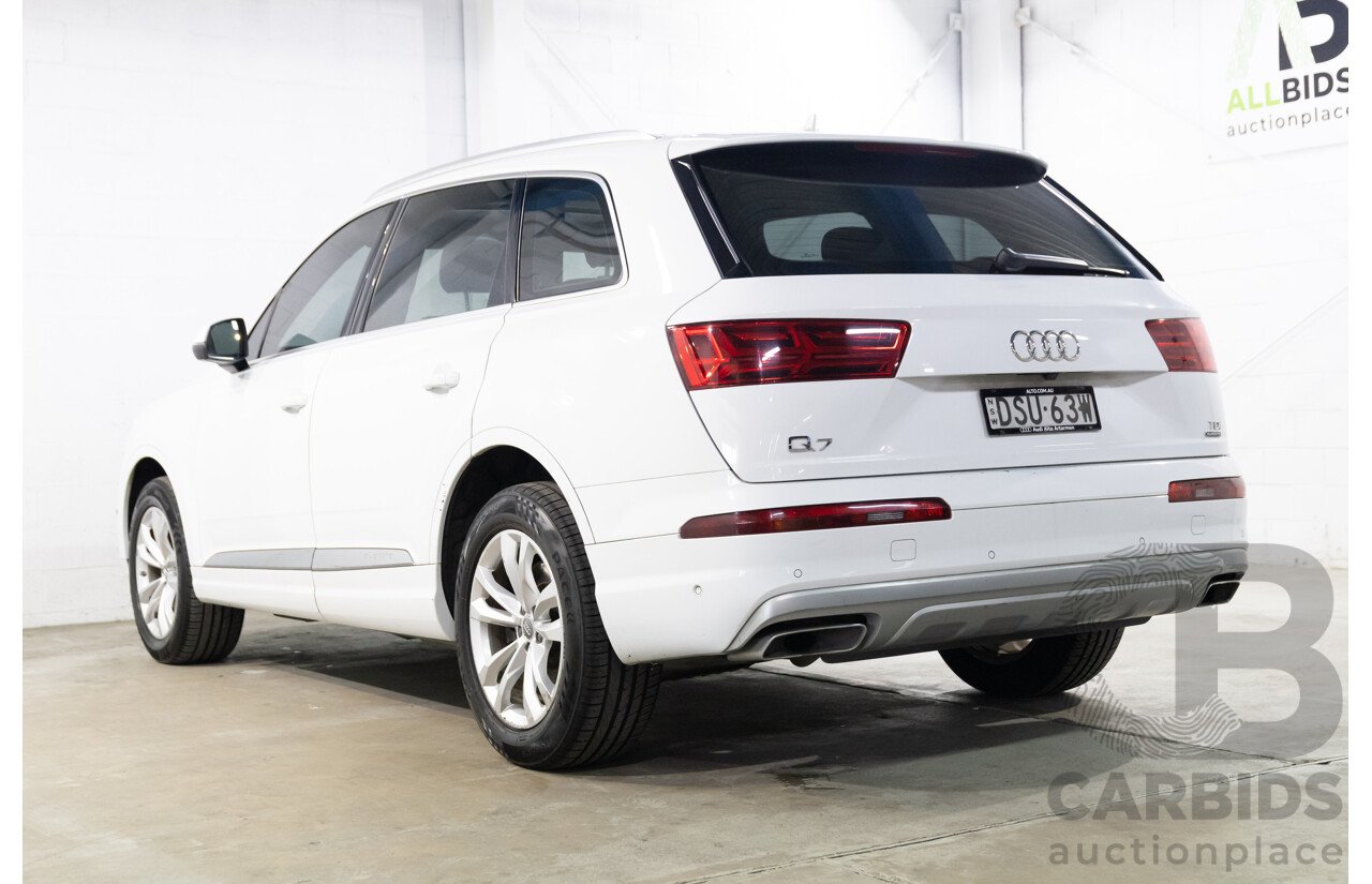 12/2017 Audi Q7 3.0 TDI Quattro (200 kW AWD) 4M MY18 4d Wagon Glacier White Metallic Turbo Diesel V6 3.0L