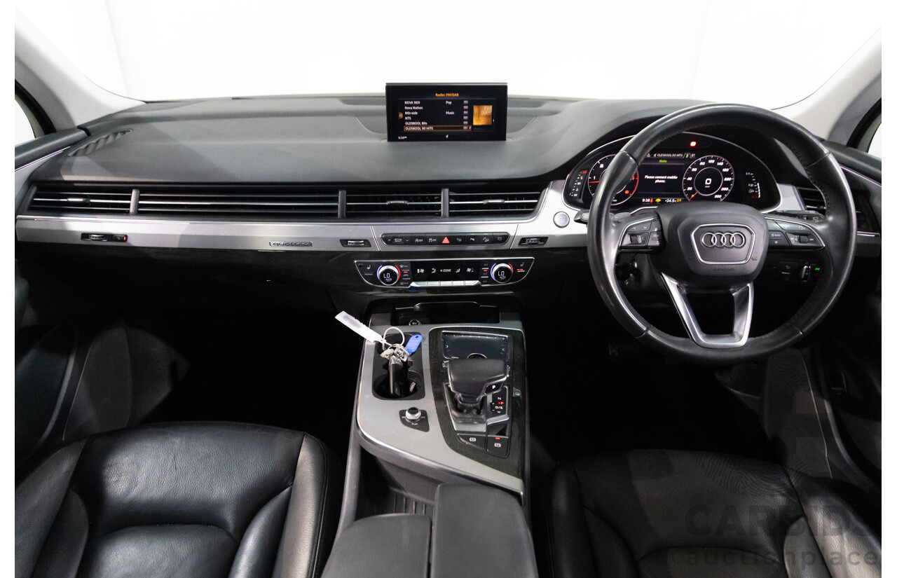 12/2017 Audi Q7 3.0 TDI Quattro (200 kW AWD) 4M MY18 4d Wagon Glacier White Metallic Turbo Diesel V6 3.0L