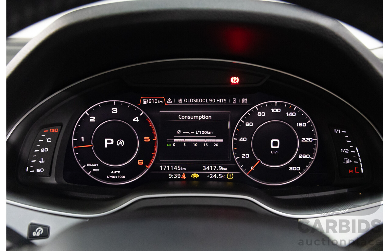 12/2017 Audi Q7 3.0 TDI Quattro (200 kW AWD) 4M MY18 4d Wagon Glacier White Metallic Turbo Diesel V6 3.0L