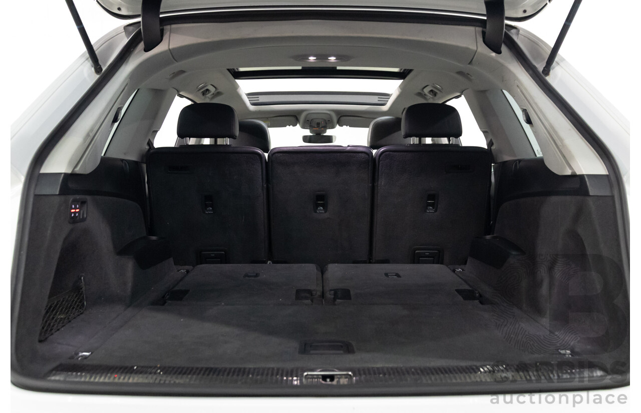 12/2017 Audi Q7 3.0 TDI Quattro (200 kW AWD) 4M MY18 4d Wagon Glacier White Metallic Turbo Diesel V6 3.0L