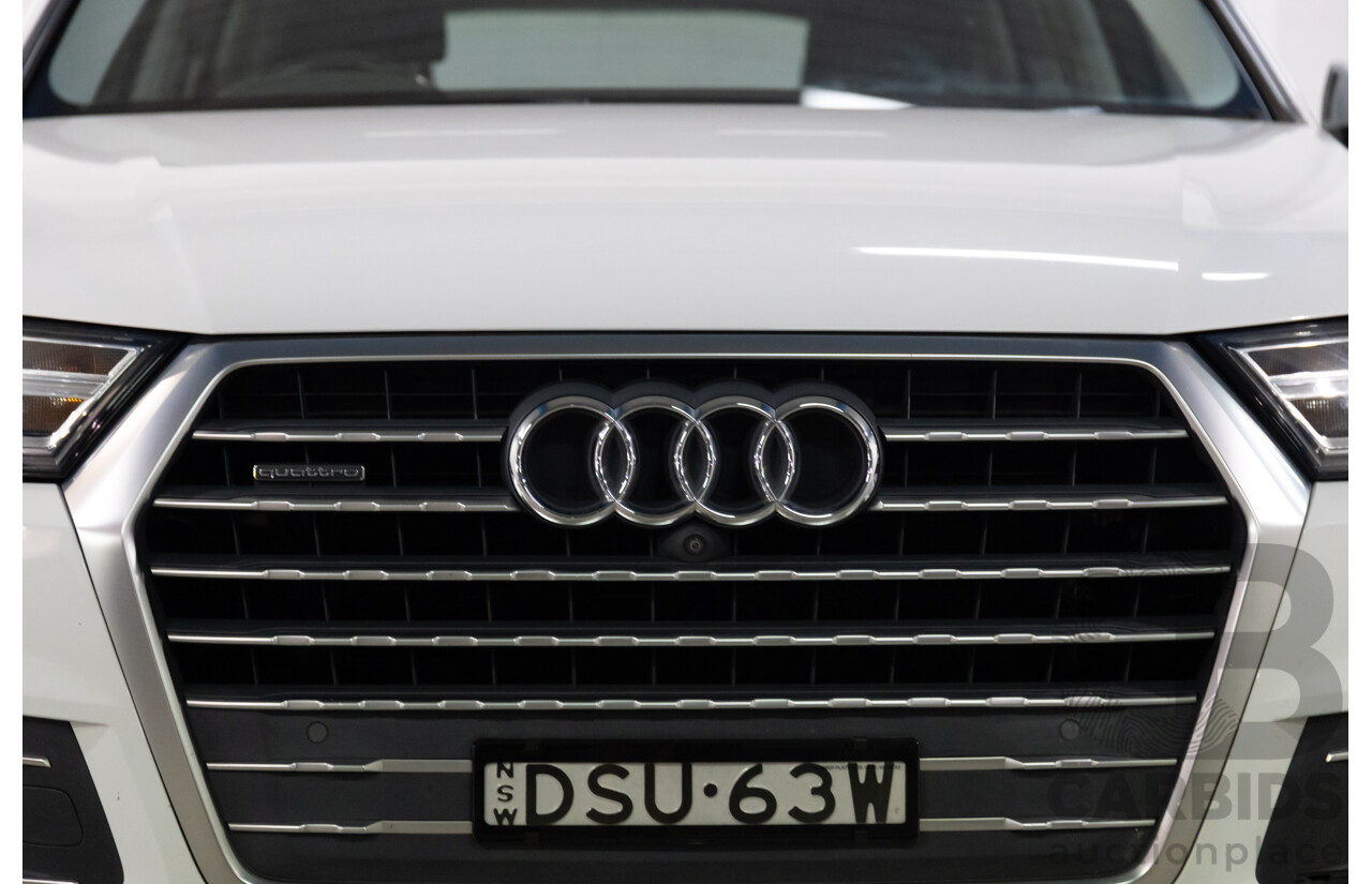 12/2017 Audi Q7 3.0 TDI Quattro (200 kW AWD) 4M MY18 4d Wagon Glacier White Metallic Turbo Diesel V6 3.0L