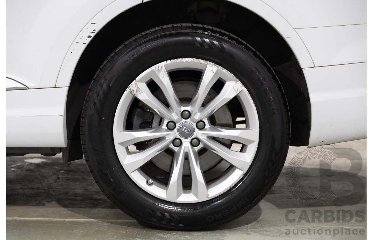 12/2017 Audi Q7 3.0 TDI Quattro (200 kW AWD) 4M MY18 4d Wagon Glacier White Metallic Turbo Diesel V6 3.0L