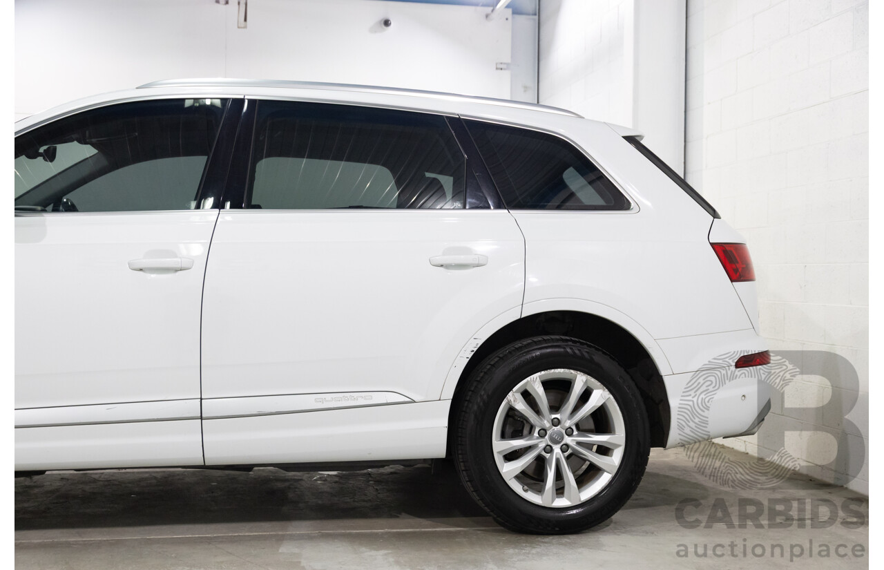 12/2017 Audi Q7 3.0 TDI Quattro (200 kW AWD) 4M MY18 4d Wagon Glacier White Metallic Turbo Diesel V6 3.0L