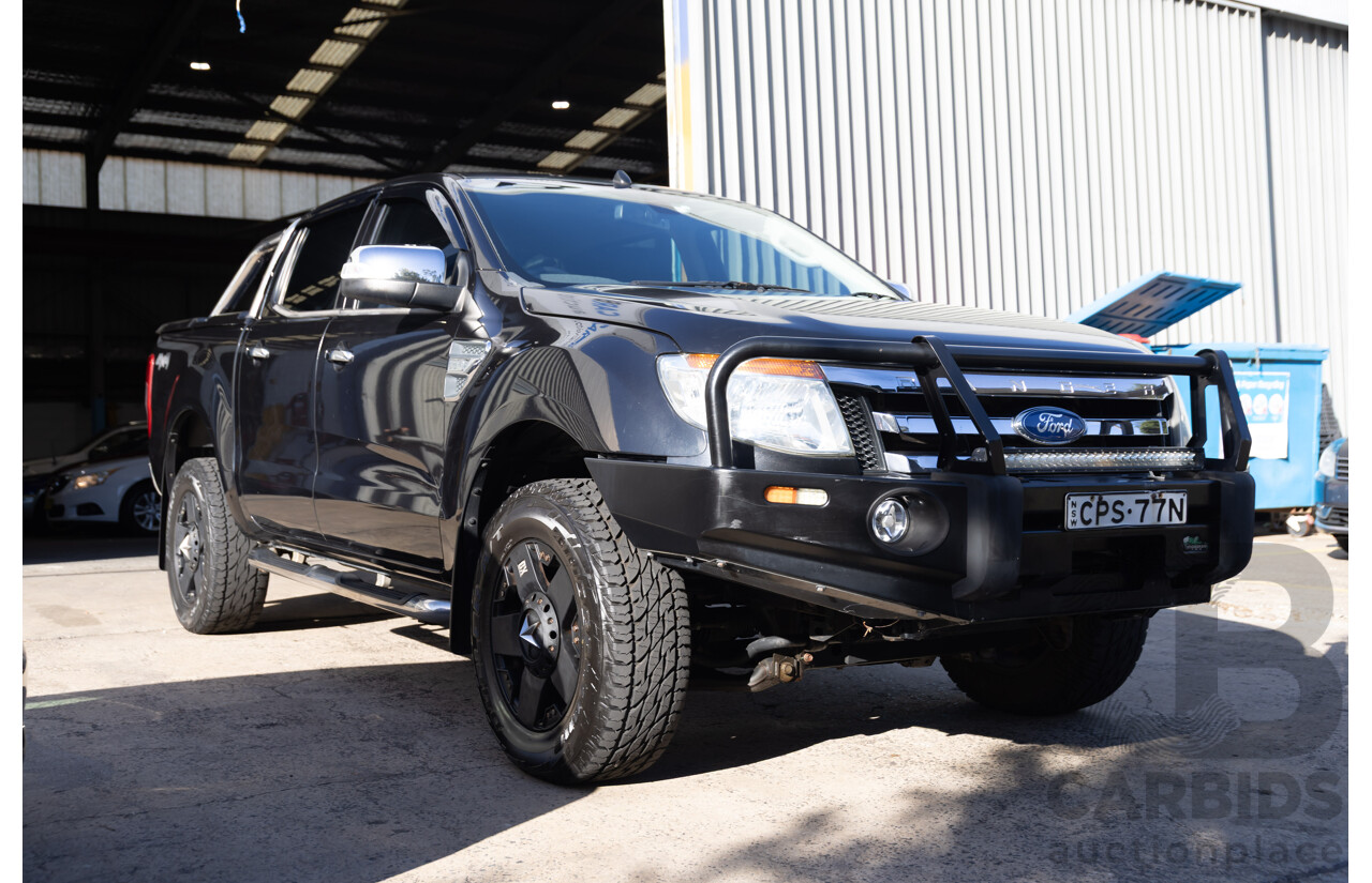 9/2013 Ford Ranger XLT 3.2 (4x4) PX Dual Cab Utility Black Mica Turbo Diesel 3.2L