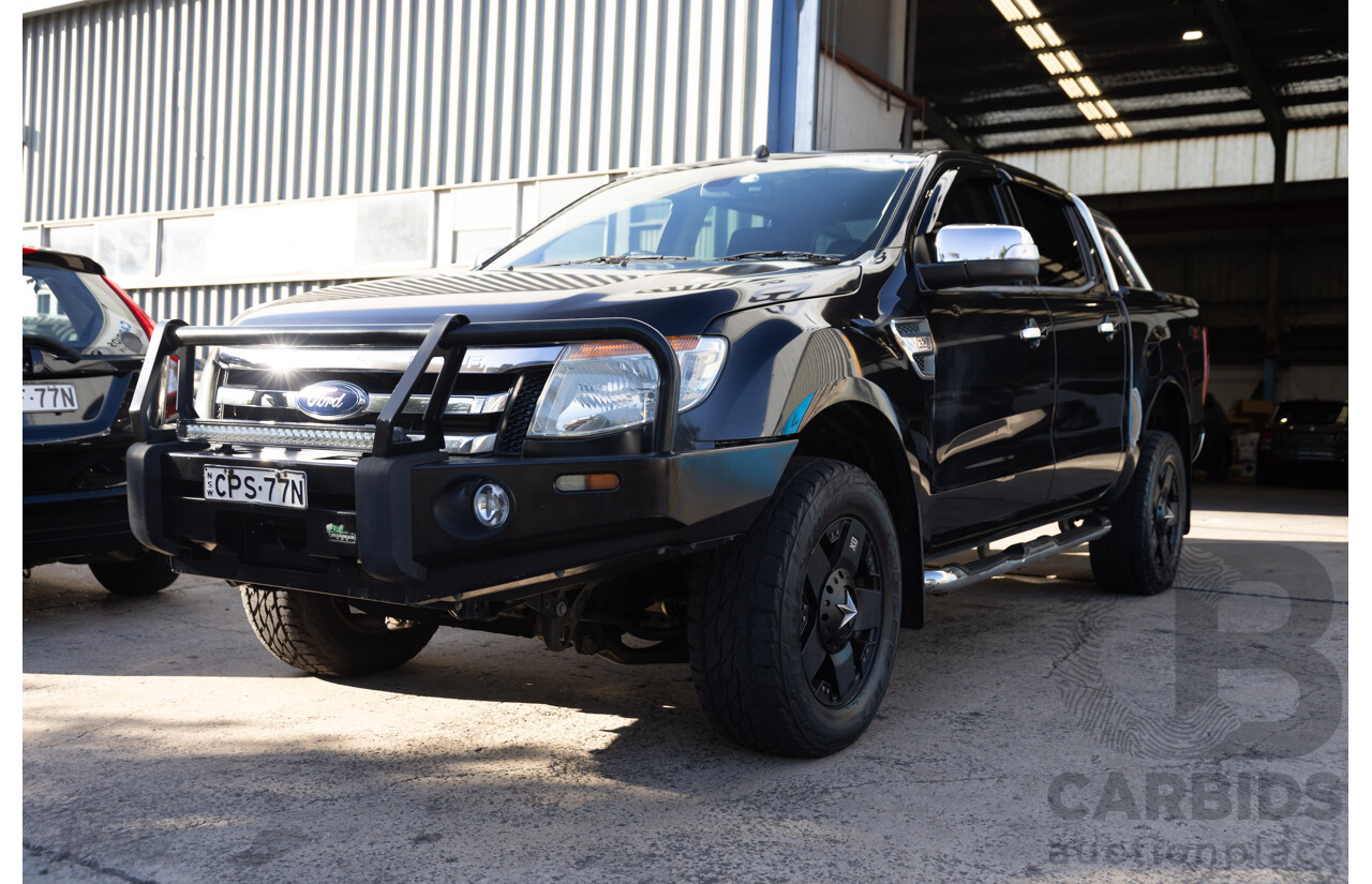 9/2013 Ford Ranger XLT 3.2 (4x4) PX Dual Cab Utility Black Mica Turbo Diesel 3.2L
