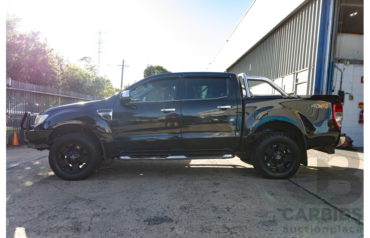 9/2013 Ford Ranger XLT 3.2 (4x4) PX Dual Cab Utility Black Mica Turbo Diesel 3.2L