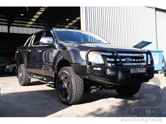 9/2013 Ford Ranger XLT 3.2 (4x4) PX Dual Cab Utility Black Mica Turbo Diesel 3.2L