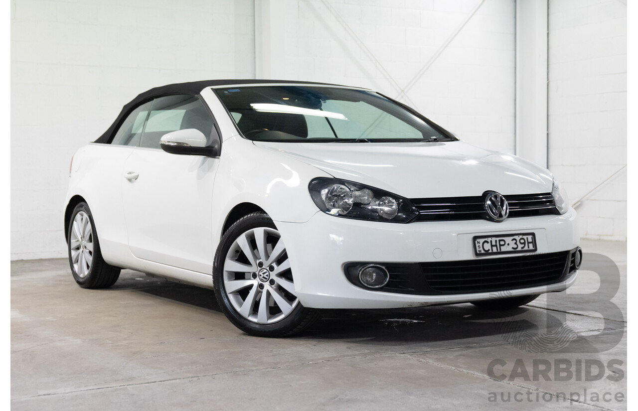 1/2012 Volkswagen Golf 118 TSI 1C 2d Cabriolet Pure White Twincharged 1.4L