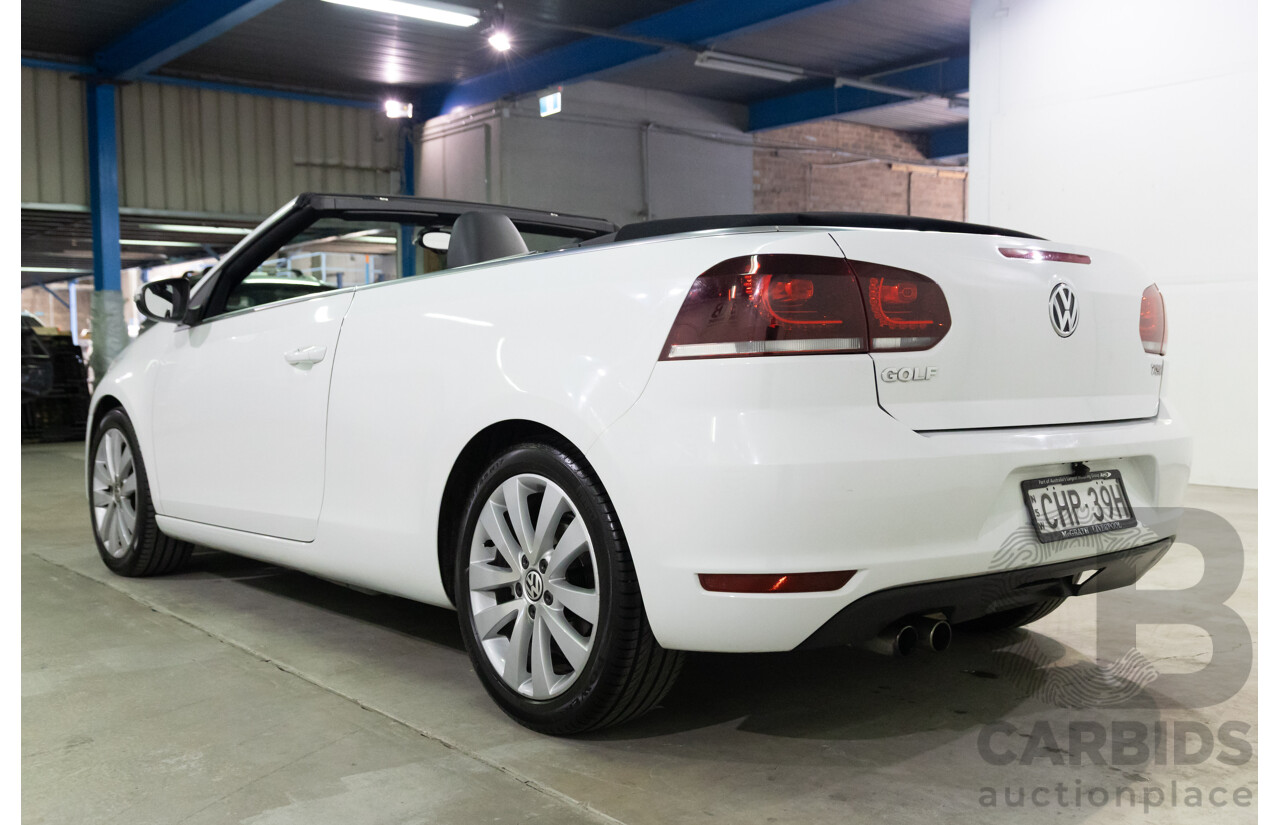 1/2012 Volkswagen Golf 118 TSI 1C 2d Cabriolet Pure White Twincharged 1.4L