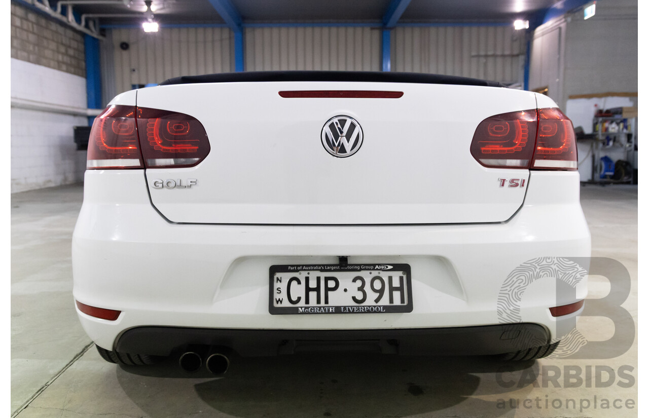 1/2012 Volkswagen Golf 118 TSI 1C 2d Cabriolet Pure White Twincharged 1.4L