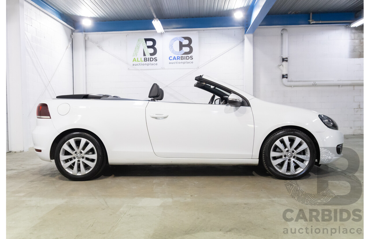 1/2012 Volkswagen Golf 118 TSI 1C 2d Cabriolet Pure White Twincharged 1.4L