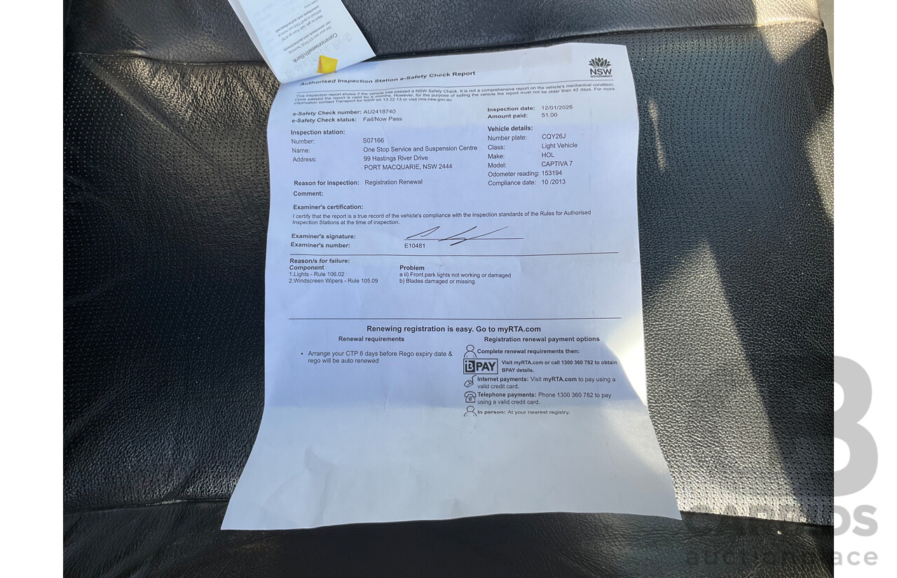 1/2013 Holden Captiva 7 LX (4x4) CG MY13 4d Wagon Maroon Turbo Diesel 2.2L - 7 Seater