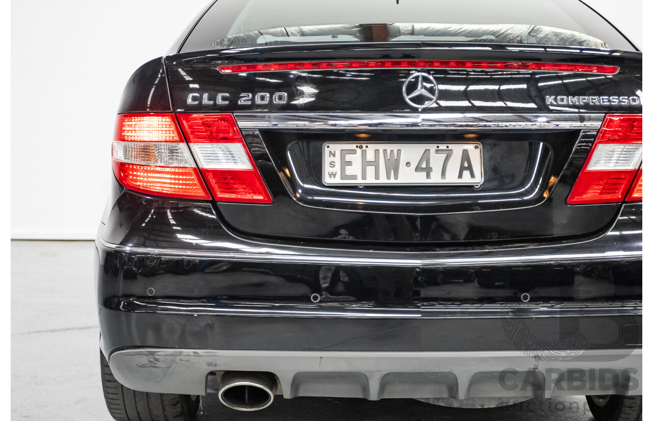 02/2010 Mercedes-Benz CLC200 Kompressor 203 MY10 2D Coupe Solid Black Supercharged 1.8L